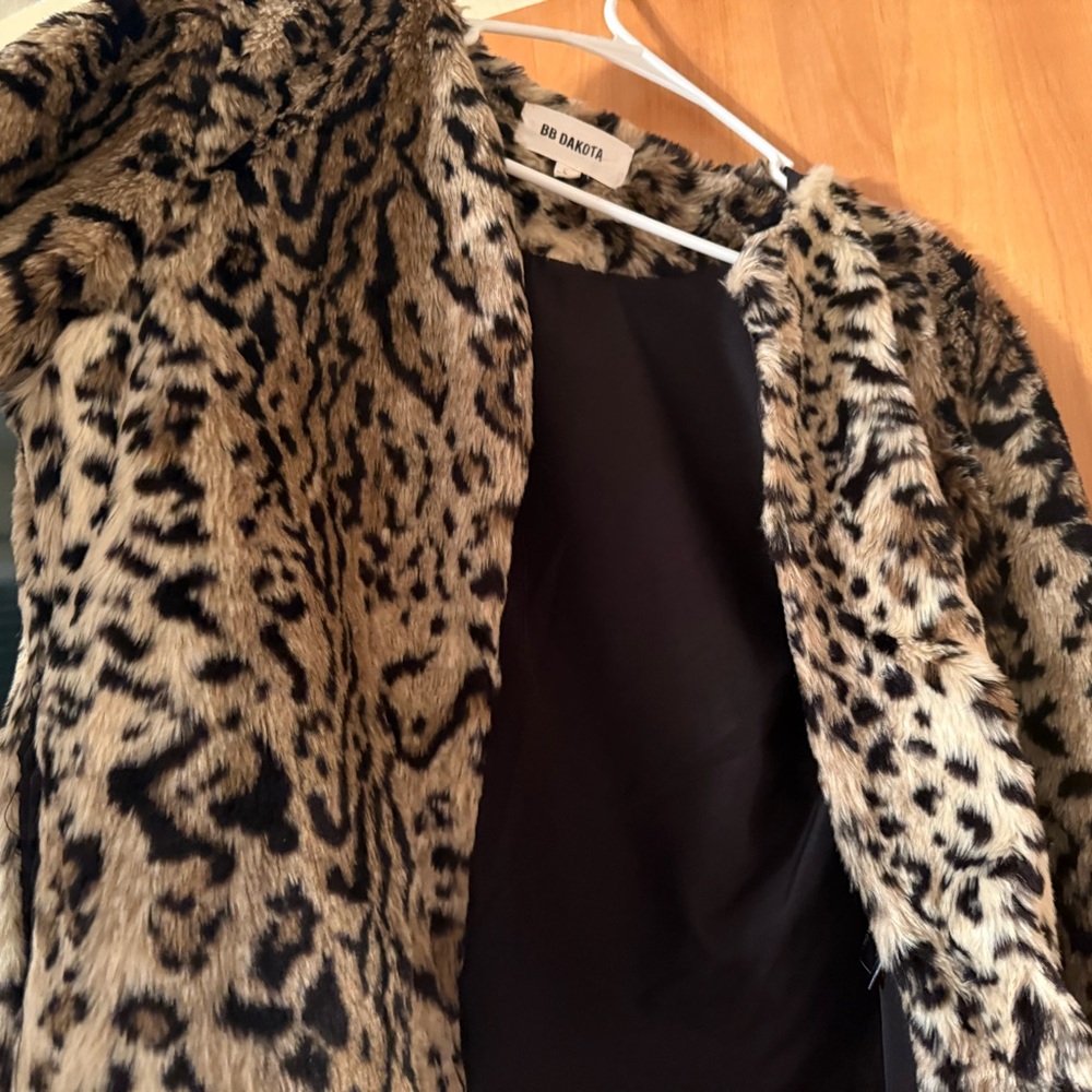 BB Dakota Animal Print Teddy Jacket